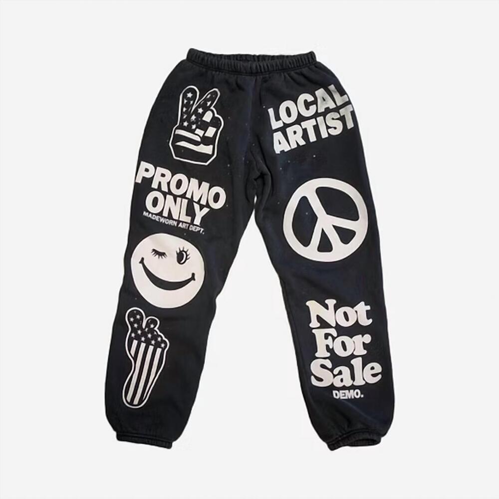 NEW MADEWORN unisex art happens sweatpants in black